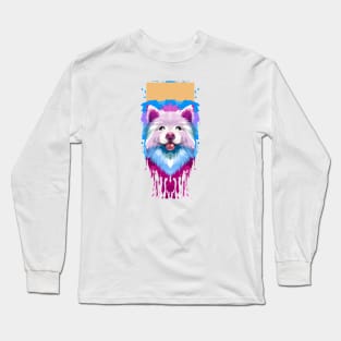 American Eskimo Dog Melty Colored Piece Long Sleeve T-Shirt